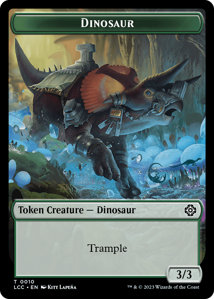 Dinosaur Beast // Dinosaur Double-Sided Token [The Lost Caverns of Ixalan Commander Tokens] | Fandemonia Ltd