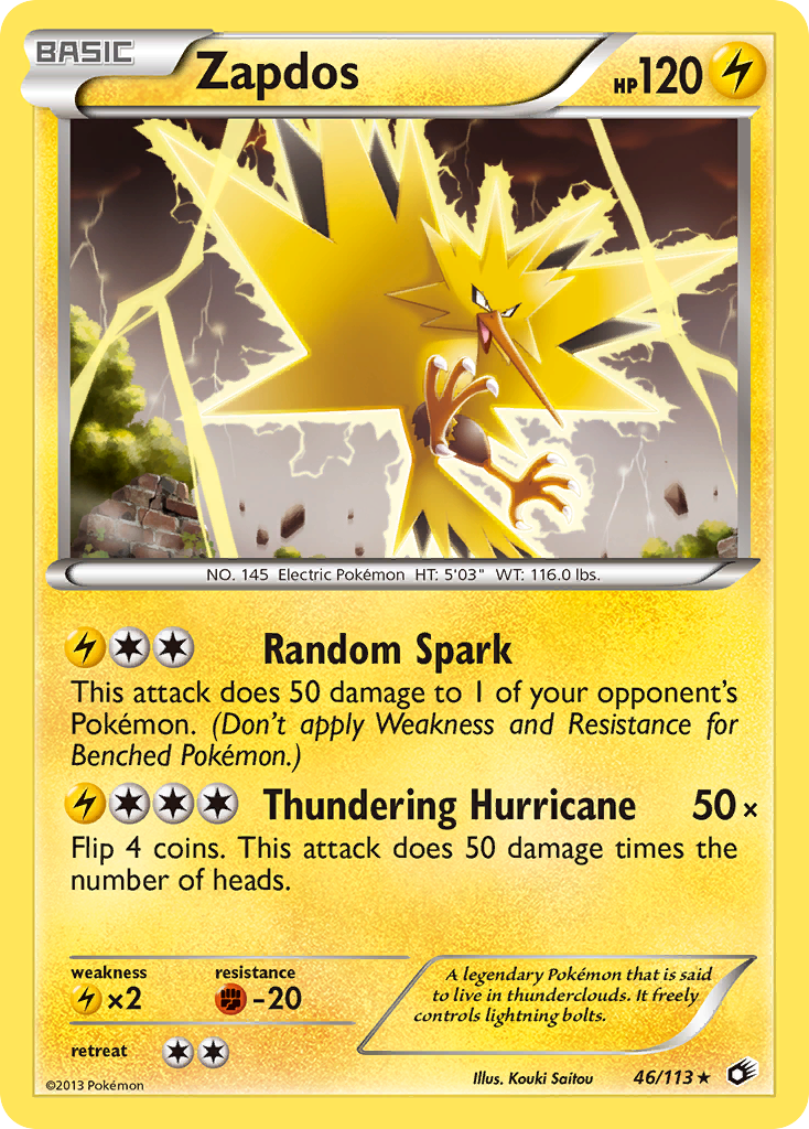 Zapdos (46/113) (Theme Deck Exclusive) [Black & White: Legendary Treasures] | Fandemonia Ltd