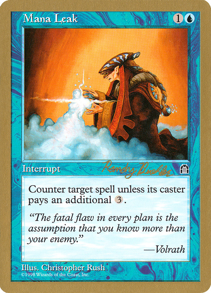 Mana Leak (Randy Buehler) [World Championship Decks 1998] | Fandemonia Ltd