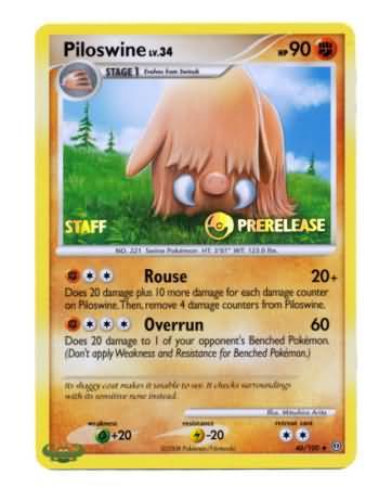 Piloswine (46/100) (Staff Prerelease Promo) [Nintendo: Black Star Promos] | Fandemonia Ltd