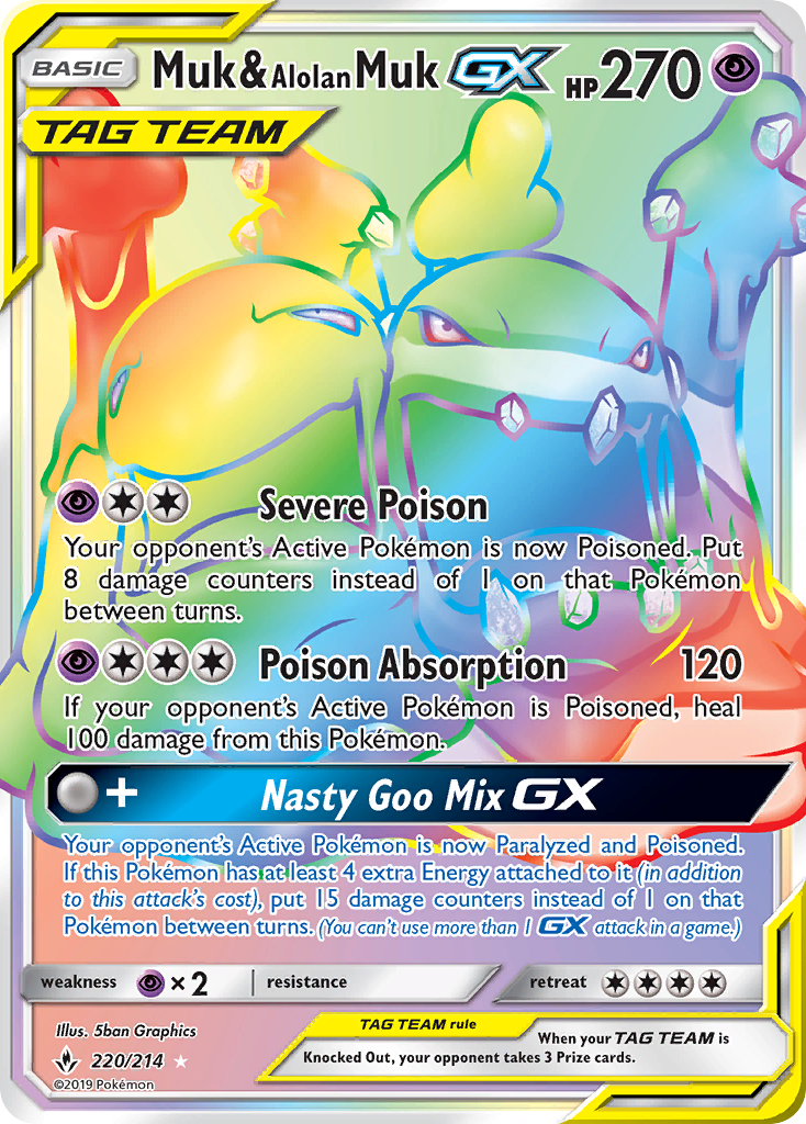 Muk & Alolan Muk GX (220/214) [Sun & Moon: Unbroken Bonds] | Fandemonia Ltd