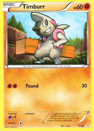 Timburr (11/30) [Black & White: Trainer Kit - Excadrill] | Fandemonia Ltd