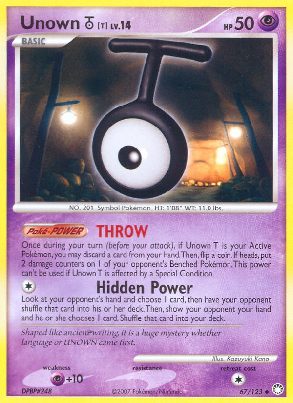 Unown T (67/123) [Diamond & Pearl: Mysterious Treasures] | Fandemonia Ltd