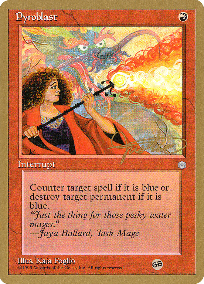 Pyroblast (Mark Justice) (SB) [Pro Tour Collector Set] | Fandemonia Ltd