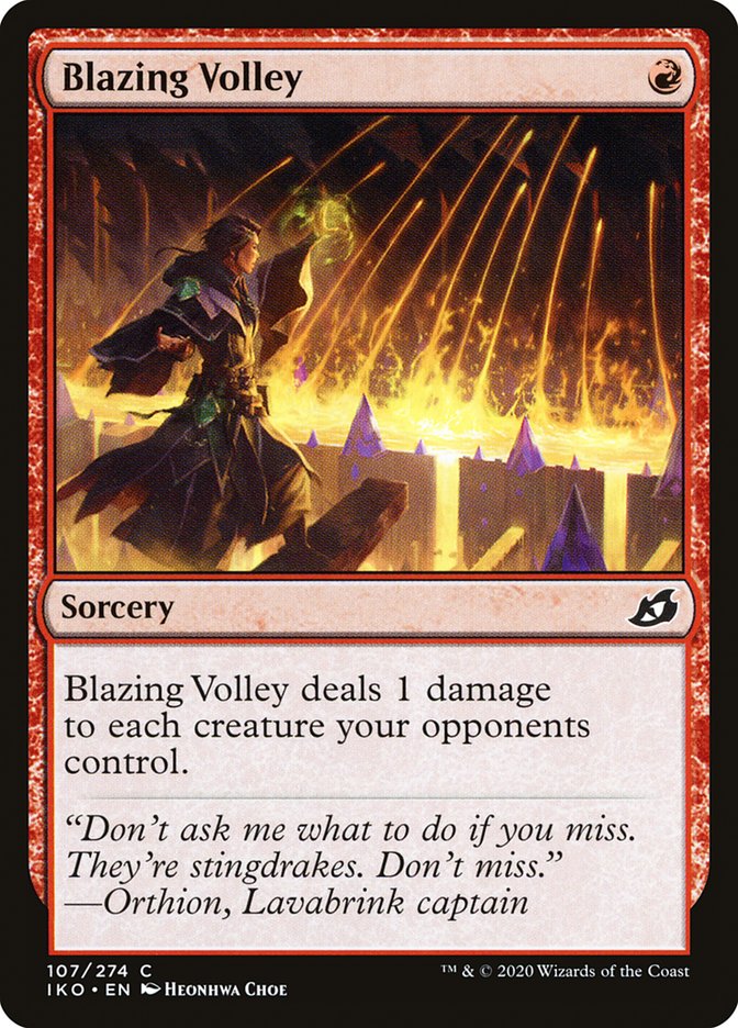 Blazing Volley [Ikoria: Lair of Behemoths] | Fandemonia Ltd