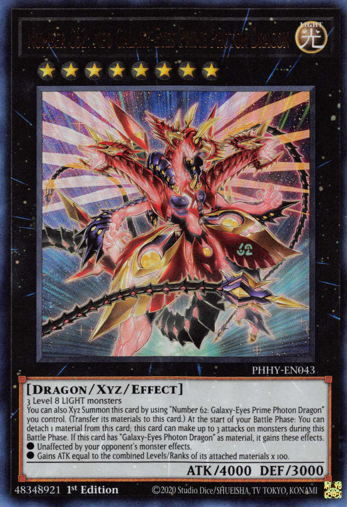 Number C62: Neo Galaxy-Eyes Prime Photon Dragon [PHHY-EN043] Ultra Rare | Fandemonia Ltd