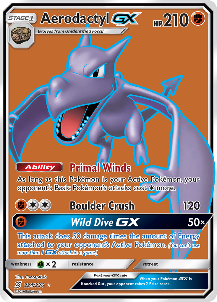 Aerodactyl GX (224/236) [Sun & Moon: Unified Minds] | Fandemonia Ltd