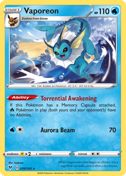 Vaporeon (030/185) [Sword & Shield: Vivid Voltage] | Fandemonia Ltd