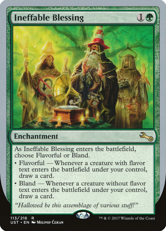 Ineffable Blessing ("choose Flavorful or Bland") [Unstable] | Fandemonia Ltd