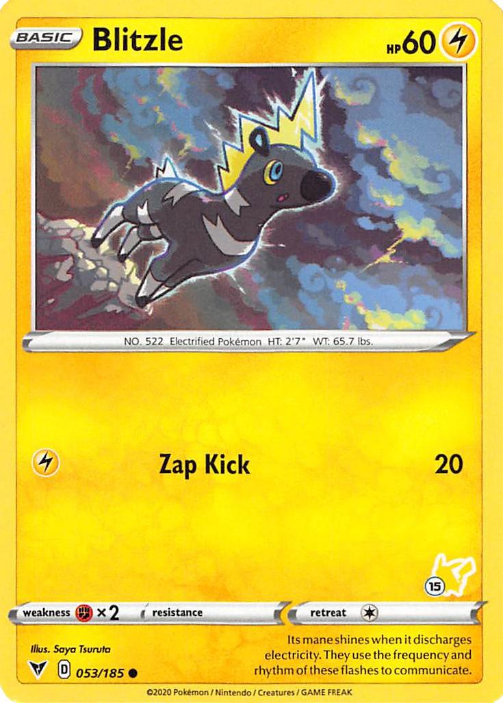 Blitzle (053/185) (Pikachu Stamp #15) [Battle Academy 2022] | Fandemonia Ltd