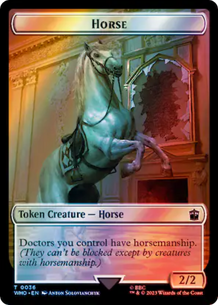 Horse // Food (0057) Double-Sided Token (Surge Foil) [Doctor Who Tokens] | Fandemonia Ltd