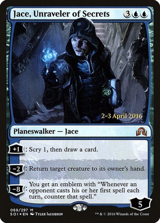 Jace, Unraveler of Secrets [Shadows over Innistrad Promos] | Fandemonia Ltd