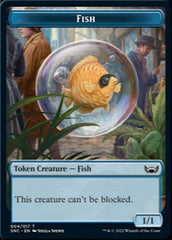 Fish // Rhino Warrior Double-sided Token [Streets of New Capenna Tokens] | Fandemonia Ltd