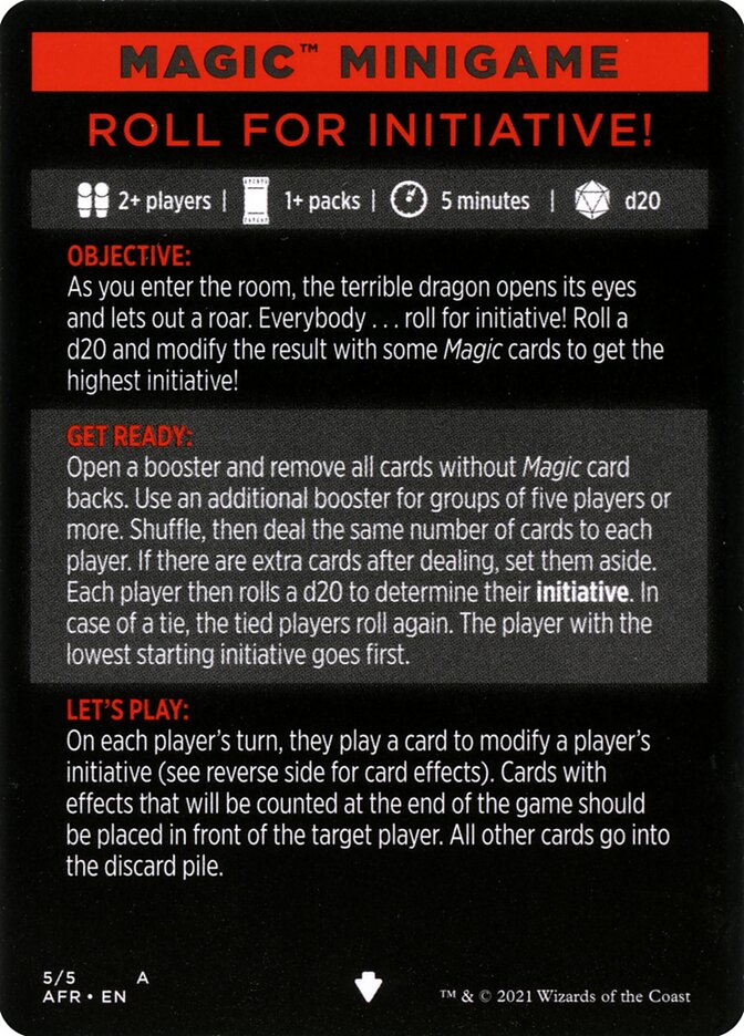 Roll for Initiative (Magic Minigame) [Dungeons & Dragons: Adventures in the Forgotten Realms Minigame] | Fandemonia Ltd
