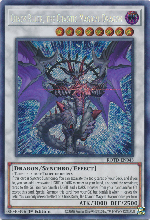Chaos Ruler, the Chaotic Magical Dragon [ROTD-EN043] Secret Rare | Fandemonia Ltd