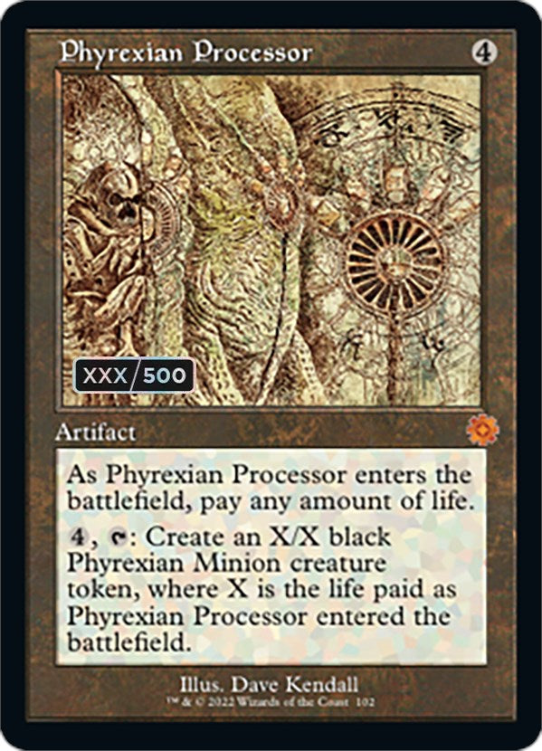Phyrexian Processor (Retro Schematic) (Serial Numbered) [The Brothers' War Retro Artifacts] | Fandemonia Ltd