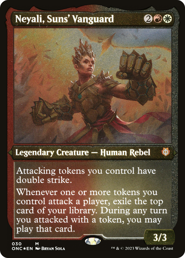 Neyali, Suns' Vanguard (Foil Etched) (Display Commander) [Phyrexia: All Will Be One Commander] | Fandemonia Ltd