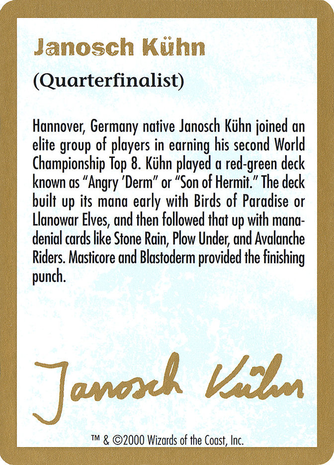 Janosch Kühn Bio (2000) [World Championship Decks 2000] | Fandemonia Ltd
