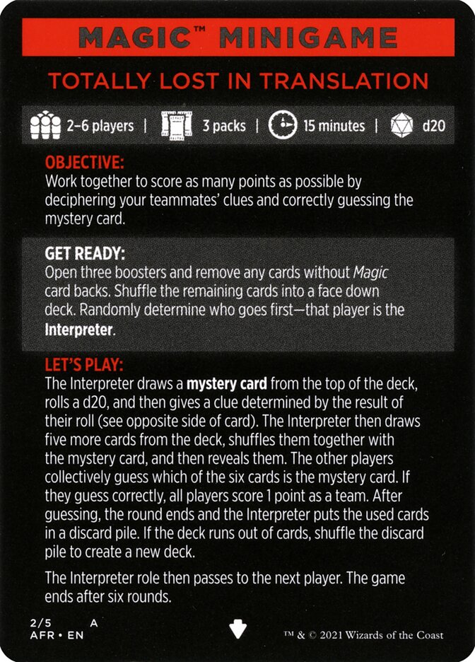 Totally Lost in Translation (Magic Minigame) [Dungeons & Dragons: Adventures in the Forgotten Realms Minigame] | Fandemonia Ltd