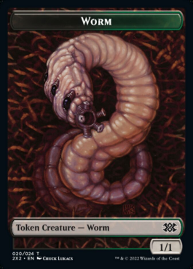 Worm // Vampire Double-sided Token [Double Masters 2022 Tokens] | Fandemonia Ltd