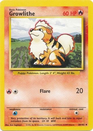 Growlithe (28/102) [Base Set Unlimited] | Fandemonia Ltd