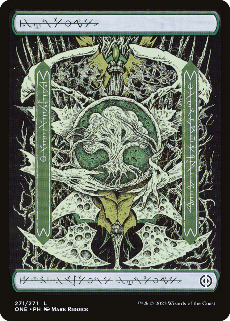 Forest (271) (Phyrexian) [Phyrexia: All Will Be One] | Fandemonia Ltd