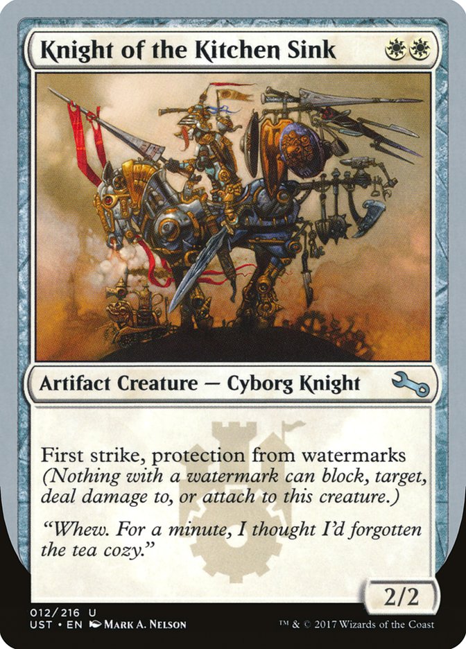 Knight of the Kitchen Sink ("protection from watermarks") [Unstable] | Fandemonia Ltd