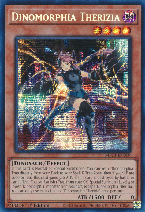 Dinomorphia Therizia [MP23-EN009] Prismatic Secret Rare | Fandemonia Ltd