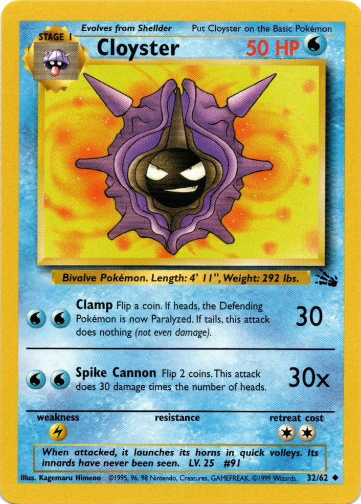 Cloyster (32/62) [Fossil Unlimited] | Fandemonia Ltd