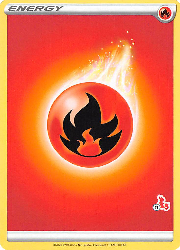 Fire Energy (Cinderace Stamp #11) [Battle Academy 2022] | Fandemonia Ltd