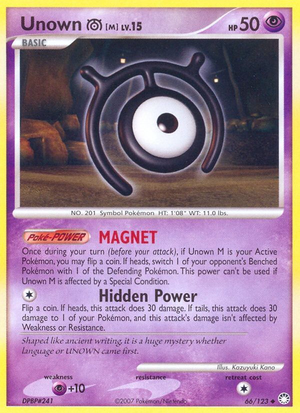 Unown M (66/123) [Diamond & Pearl: Mysterious Treasures] | Fandemonia Ltd