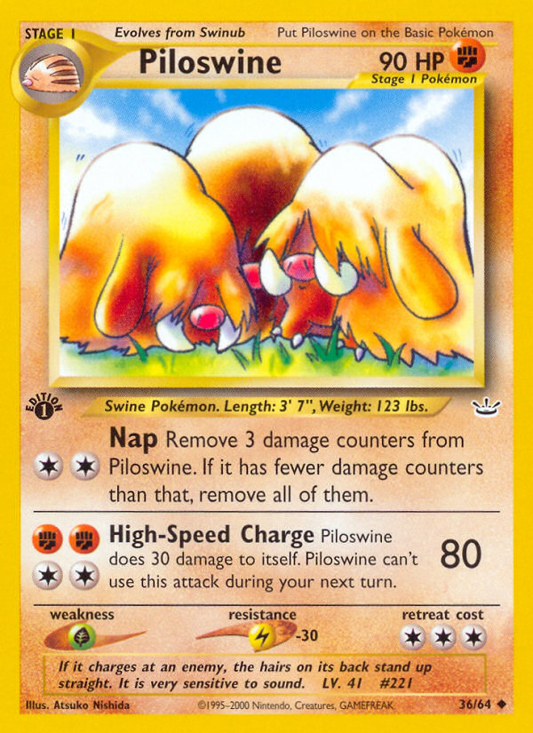 Piloswine (36/64) [Neo Revelation 1st Edition] | Fandemonia Ltd