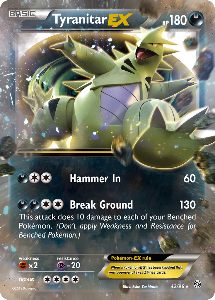 Tyranitar EX (42/98) [XY: Ancient Origins] | Fandemonia Ltd