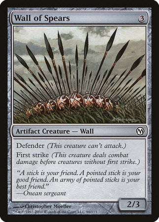 Wall of Spears [Duels of the Planeswalkers] | Fandemonia Ltd