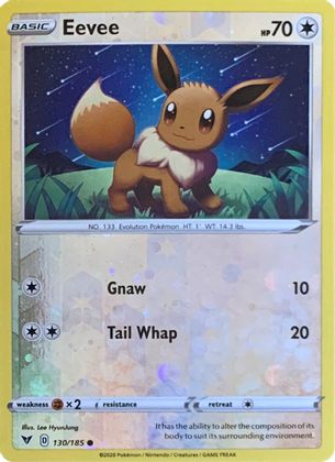 Eevee (130/185) (Reverse Cosmos Holo) [Sword & Shield: Vivid Voltage] | Fandemonia Ltd