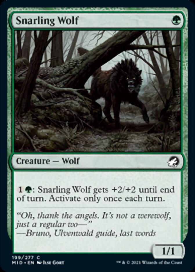 Snarling Wolf [Innistrad: Midnight Hunt] | Fandemonia Ltd
