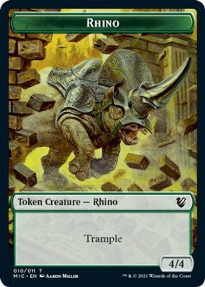 Rhino // Wolf Double-sided Token [Innistrad: Midnight Hunt Commander] | Fandemonia Ltd