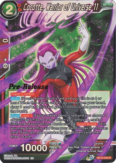 Cocotte, Warrior of Universe 11 (BT14-024) [Cross Spirits Prerelease Promos] | Fandemonia Ltd