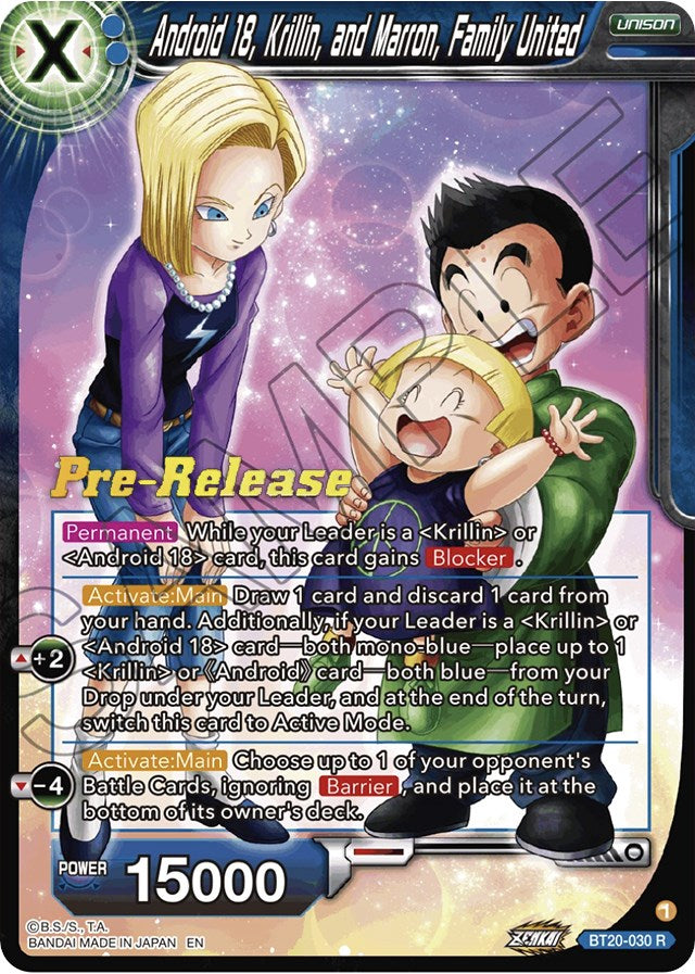 Android 18, Krillin, and Maron, Family United (BT20-030) [Power Absorbed Prerelease Promos] | Fandemonia Ltd