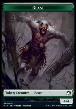 Beast Token [Innistrad: Midnight Hunt Tokens] | Fandemonia Ltd
