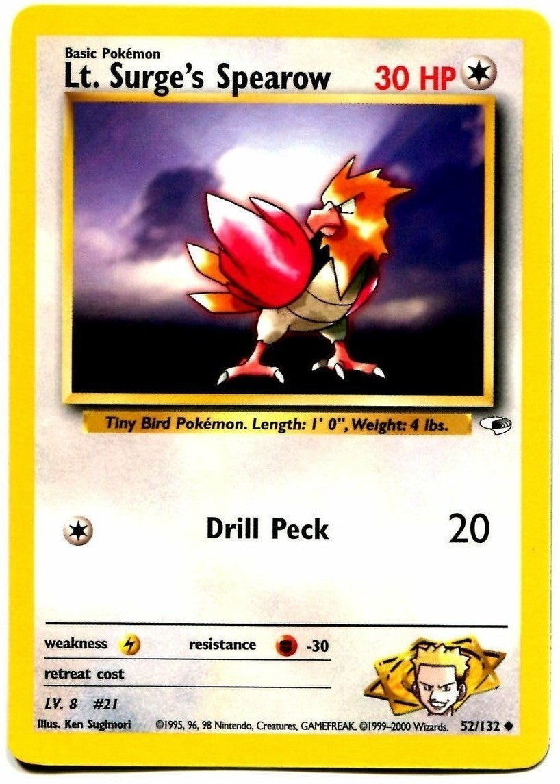Lt. Surge's Spearow (52/132) [Gym Heroes Unlimited] | Fandemonia Ltd