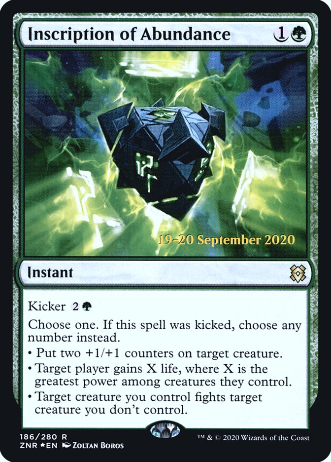 Inscription of Abundance  [Zendikar Rising Prerelease Promos] | Fandemonia Ltd