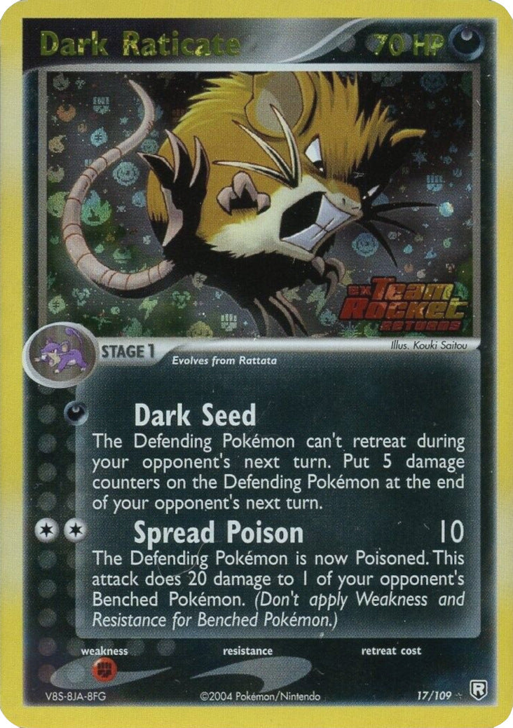 Dark Raticate (17/109) (Stamped) [EX: Team Rocket Returns] | Fandemonia Ltd