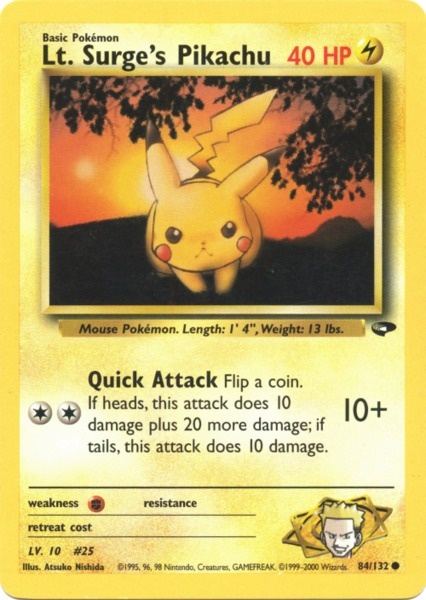 Lt. Surge's Pikachu (84/132) [Gym Challenge Unlimited] | Fandemonia Ltd