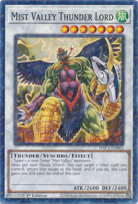 Mist Valley Thunder Lord (Duel Terminal) [HAC1-EN063] Common | Fandemonia Ltd