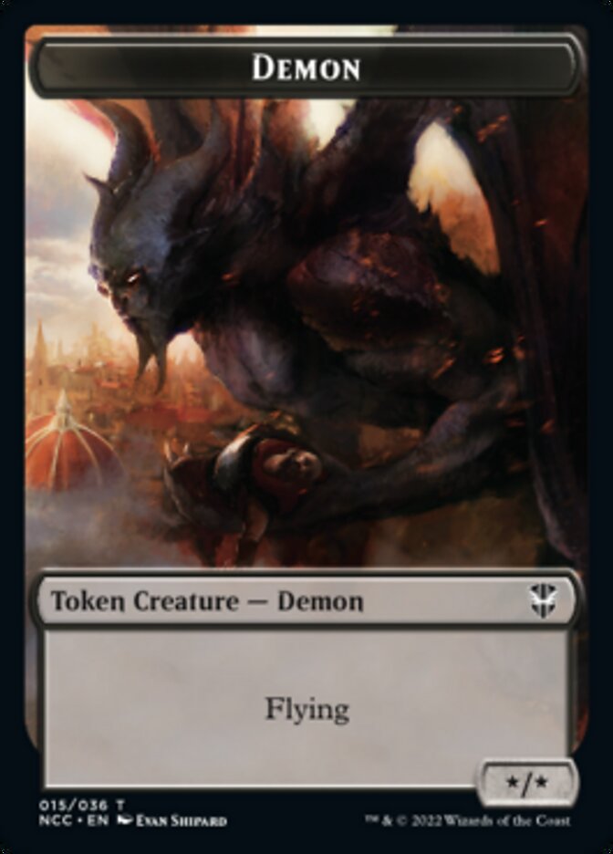 Demon // Copy Double-sided Token [Streets of New Capenna Commander Tokens] | Fandemonia Ltd