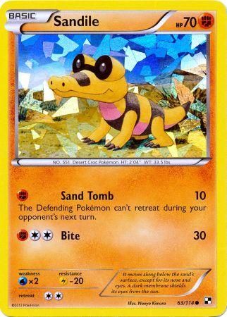 Sandile (63/114) (Cracked Ice Holo) [Black & White: Base Set] | Fandemonia Ltd