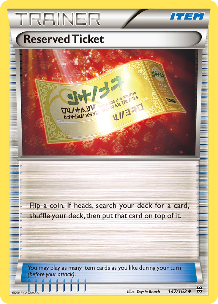 Reserved Ticket (147/162) [XY: BREAKthrough] | Fandemonia Ltd