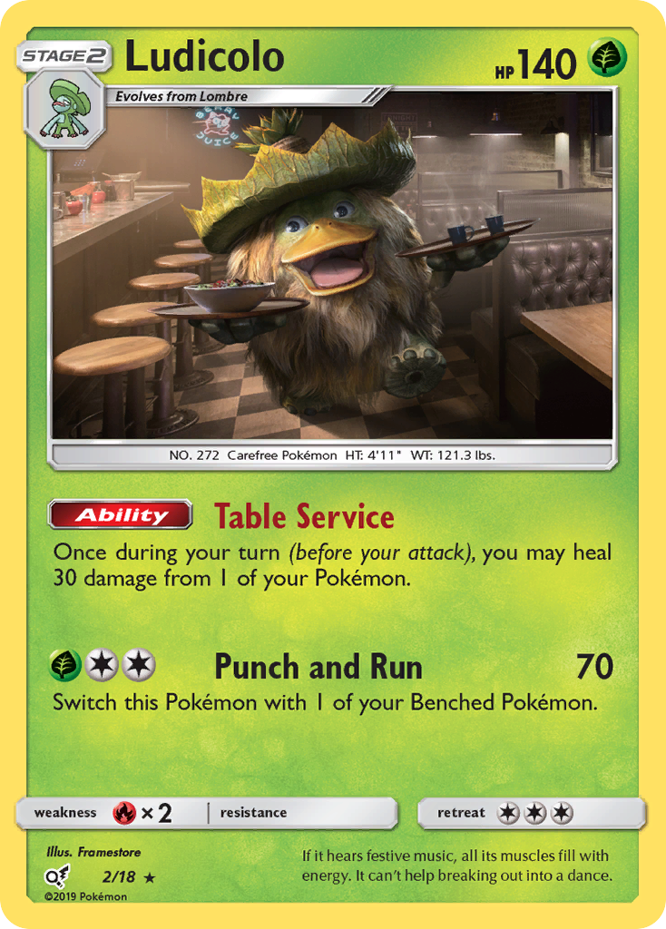 Ludicolo (2/18) [Sun & Moon: Detective Pikachu] | Fandemonia Ltd