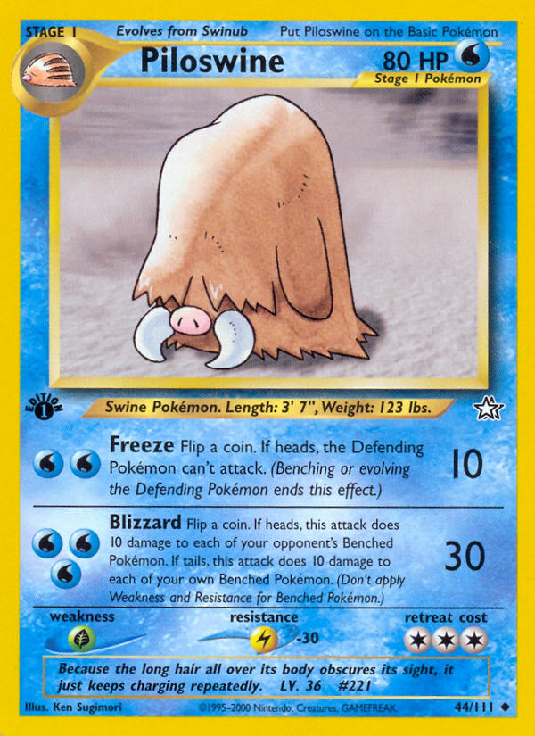 Piloswine (44/111) [Neo Genesis 1st Edition] | Fandemonia Ltd